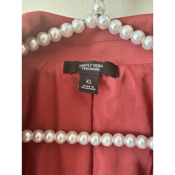 NWT Simply Vera Vera Wang Womens Size XL Boyfriend Blazer Jacket Dark Pink - Picture 5 of 5